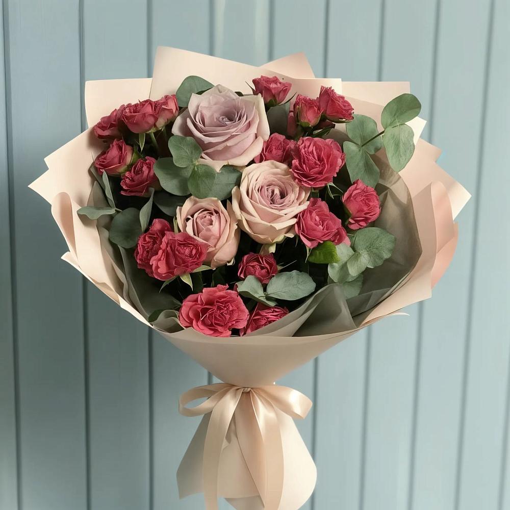 Букет цветов из: Гвоздики и Розы в Давыдково