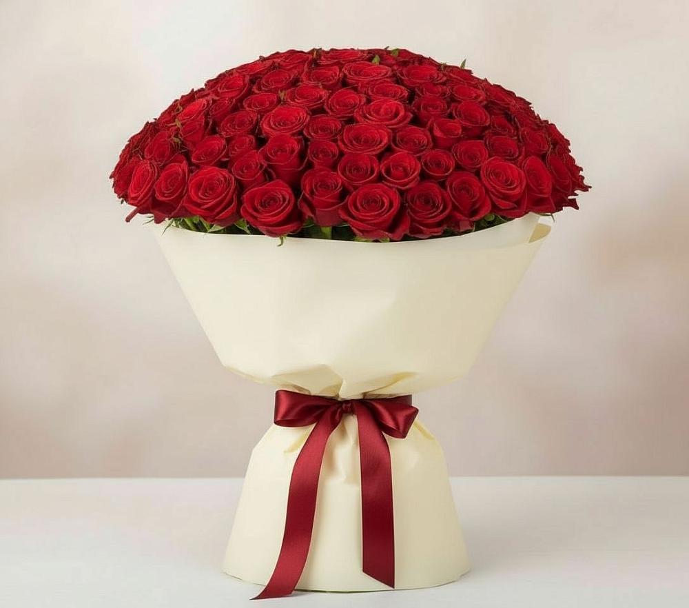 Букет 101 Красная роза Милано в Давыдково
