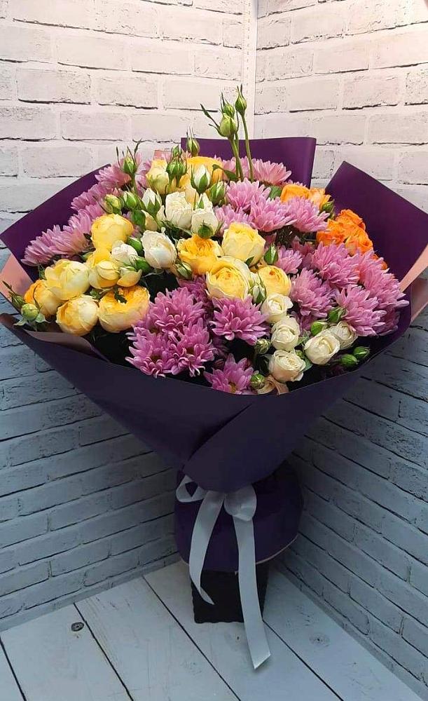 Букет цветов из: Хризантемы и Розы в Давыдково