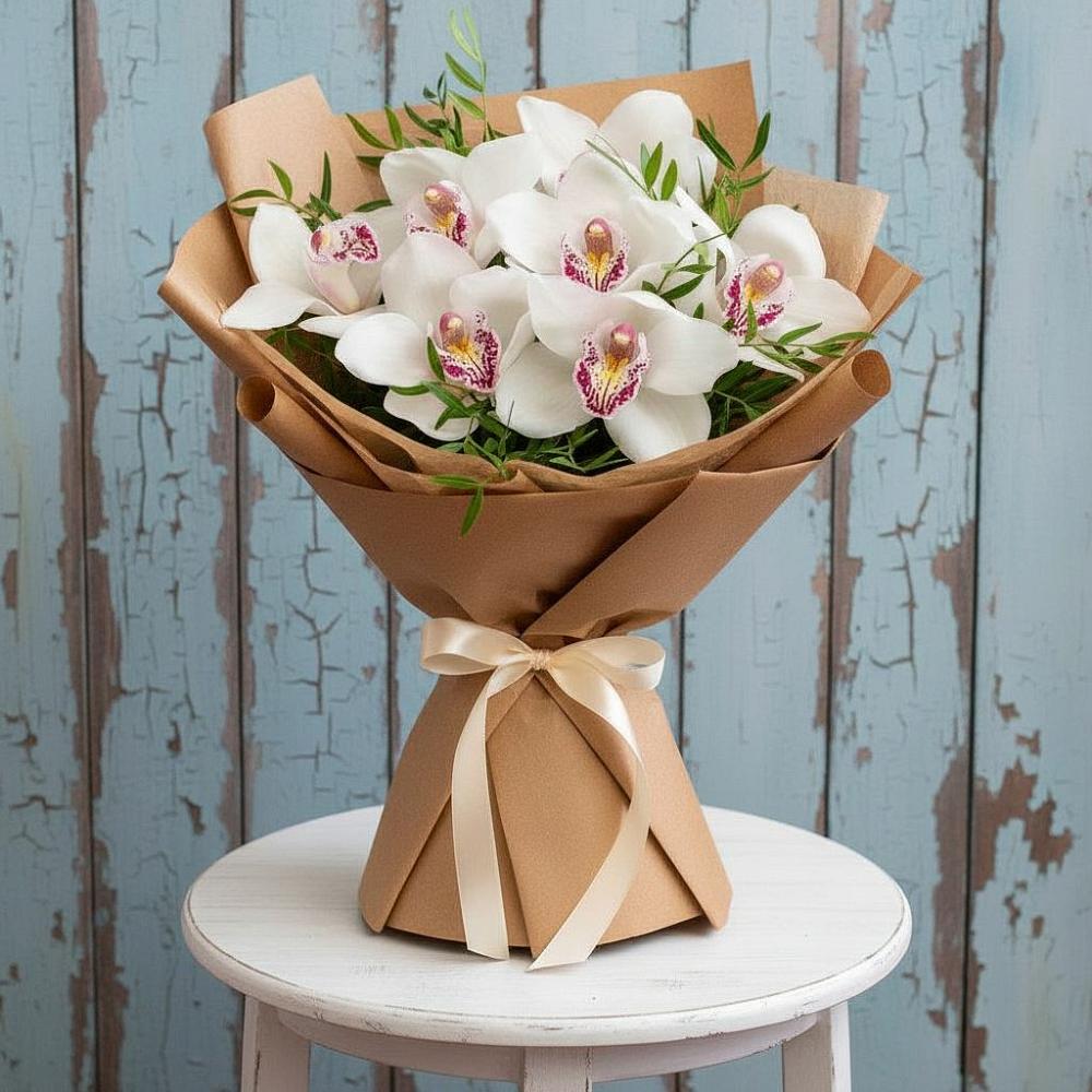 Букет цветов из: Орхидеи и Розы в Давыдково