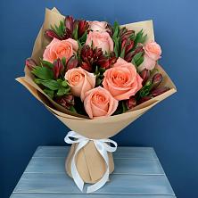 Букет цветов из:  Розы и Альстромерии в Давыдково