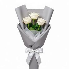 Букет 3 белые розы в Давыдково