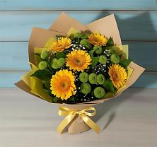 Букет цветов из:  Герберы и Хризантемы в Давыдково