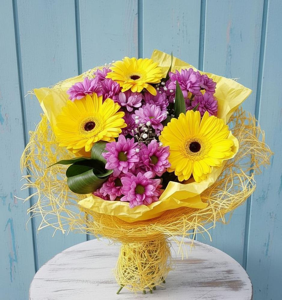 Букет цветов из: Хризантемы и Герберы в Давыдково