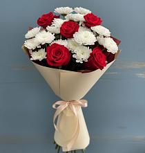 Букет цветов из:  Розы и Хризантемы в Давыдково
