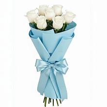 Букет 7 белых роз Проуд в Давыдково