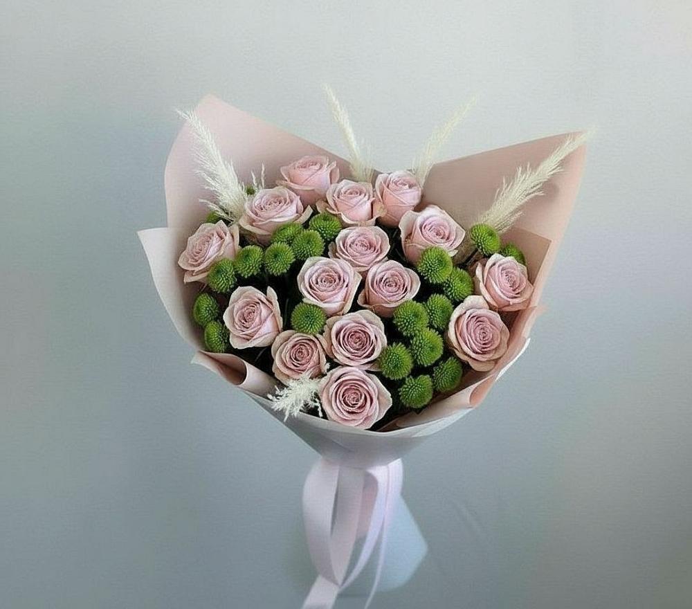 Букет цветов из: Розы и Хризантемы в Давыдково