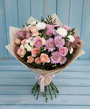 Букет цветов из:  Хризантемы, Розы и Альстромерии #REPLACE_PRED# Давыдково