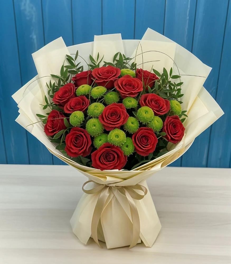 Букет цветов из: Розы и Хризантемы в Давыдково