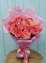 Букет 15 Розовых роз Равель в Давыдково